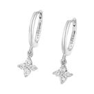 Brincos De Argola Femininos Com Pingente De Flor De Zircônia, Joias Simples E Elegantes