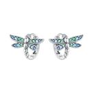 Brincos De Argola Femininos Em Prata Esterlina 925 Com Libélula E Borboleta, Joia Da Moda Para Brincos De Argola Femininos Em Prata Esterlina 925 Com Libélula E Borboleta, Joia Da Moda Para