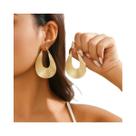 Brincos de Argola Grandes de Ouro Oval - Estilo Steampunk para Mulheres