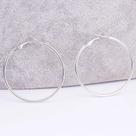 Brincos de Argola Grandes e Lisos (30-100mm) - Joias de Casamento Simples e Redondas para Mulheres