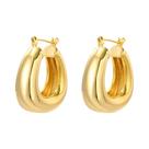 Brincos De Argola Grossos Banhados a Ouro Para Mulheres, Joias De Moda Vintage Geométricas Redondas