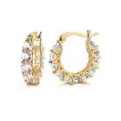 Brincos de argola Hefanny CZ preenchidos com ouro 14K para mulheres