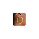 Brincos de argola HEVOCY, banhados a ouro grosso 14 K, para mulheres, 45 mm