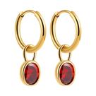 Brincos De Argola Huggie Femininos Em Aço Inoxidável Banhado a Ouro Com Zircônia Cúbica Oval Brincos De Argola Huggie Femininos Em Aço Inoxidável Banhado a Ouro Com Zircônia Cúbica Oval