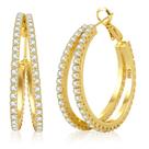 Brincos de argola Senteria S925 em prata esterlina banhados a ouro 14K