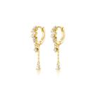 Brincos de argola SLUYNZ em prata esterlina 925 CZ Dangle para mulheres