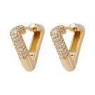 Brincos De Argola Triangulares De Zircônia De Luxo Para Mulheres, Joias De Tendência Para Casamento Brincos De Argola Triangulares De Zircônia De Luxo Para Mulheres, Joias De Tendência Para Casamento