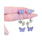 Brincos de Borboleta com Cristais Roxo - Joias para Festa e Casamento