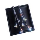 Brincos De Borboleta Com Franjas De Strass Prateados, Joias De Festa Com Pingente De Cristal, Moda