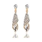 Brincos De Cristal Azul E Branco Com Zircônia Para Mulheres, Joias De Moda Em Forma De Gota d'Água