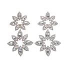 Brincos De Cristal Com Flores De Strass Para Mulheres, Joias De Declaração, Presente