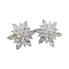 Brincos De Cristal De Luxo Com Pedras De Strass Em Forma De Flor Para Mulheres, Joias De Moda Para