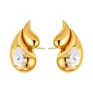 Brincos De Cristal Em Forma De Gota Dupla Dourados Para Mulheres, Joias Vintage De Destaque, Brincos De Cristal Em Forma De Gota Dupla Dourados Para Mulheres, Joias Vintage De Destaque,