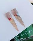Brincos de festa com franjas Ouro e Prata com Strass
