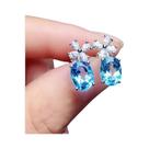 Brincos De Flor Com Pedra Azul Céu Para Mulheres E Meninas, Acessórios De Orelha Exquisitos Para Uso