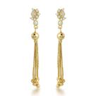 Brincos de Franjas Banhados a Ouro 18k - Estilo Boho Luxuoso com Cristais