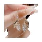 Brincos De Gato Com Zircônia E Strass Para Mulheres, Joias Minimalistas Luxuosas Com Folhas