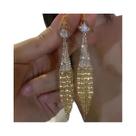Brincos De Gota D'água Com Zircônia Cúbica E Franjas Longas Douradas Para Mulheres, Presentes De