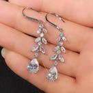 Brincos De Luxo Femininos Com Zircônia Cúbica Para Casamento, Brincos Pendentes Modernos, Joias