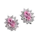 Brincos De Luxo Femininos Com Zircônia Oval CZ Azul Roxo Vermelho Rosa Preto Branco Verde Joias De