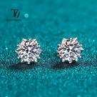 Brincos De Moissanite Branca 1CT 2CT Para Mulheres, Em Prata Esterlina 925, Diamante De Laboratório