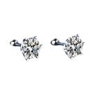 Brincos De Moissanite Femininos Cor D Em Prata Esterlina 925 Com 6 Garras, Joia De Casamento Com