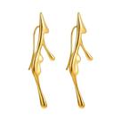 Brincos De Orelha Femininos Banhados a Ouro 18K, Longos, Em Formato De Gota, Para Piercing De Brincos De Orelha Femininos Banhados a Ouro 18K, Longos, Em Formato De Gota, Para Piercing De