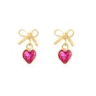 Brincos De Ouro 18k 750 Pedra Com Coração Bebê, Infantil