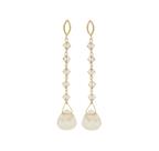 Brincos de ouro 18k pendentes de cristais dourados J26065