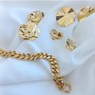 Brincos de Ouro Folheados 1 milessimo de ouro Martelados Moda Inverno