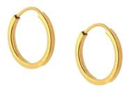 Brincos De Ouro Infantil Argola Quadrada Em Ouro 18k 750 10mm