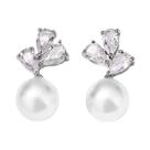 Brincos De Pérola Imitada Em Forma De Gota Com Zircônia Para Mulheres, Elegantes Para Casamentos E