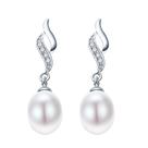 Brincos de Pérola Natural em Cravejados em Prata925 Moda Feminina Brincos de Pérola Natural em Cravejados em Prata925 Moda Feminina