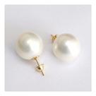 Brincos De Perola Shell 10mm De Ouro 18k 750