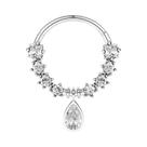 Brincos De Piercing Femininos De Moda Em Aço Inoxidável Com Cristal, Argolas Clicker Para Septo,