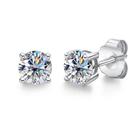 Brincos De Prata 925,feminino,4mm Moisssanita Anuclub