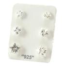 Brincos De Prata 925 Solitário Zirconia Estrela P/ 3 Furos