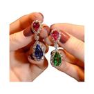 Brincos De Zircônia Cúbica Azul Celeste Com Pingente, Cor Prata E Dourada, Joia Feminina Elegante