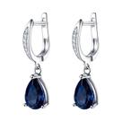 Brincos De Zircônia Cúbica Azul Em Forma De Gota Para Mulheres, Joias Elegantes Para Festas Noturnas