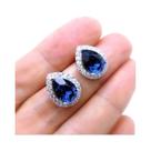 Brincos De Zircônia Cúbica Azul Verde Para Mulheres, Em Formato De Gota, Joias De Casamento