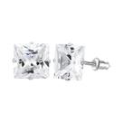 Brincos De Zircônia Cúbica Quadrada De Aço Inoxidável Com 4 Garras Para Homens E Mulheres 4 5 6 7mm