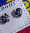 Brincos Diamantes Ouro 18 Kilates Peso 1.20 Gramas 2 mm