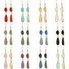 Brincos Drop Hicarer Faux Druzy Crystal em aço inoxidável