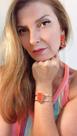 Brincos e Bracelete em Cascalho Coral