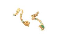 Brincos Ear Cuf Com Zircônias Fecho Tarraxa cod