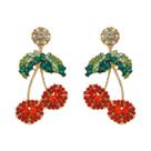 Brincos Elegantes De Cereja Com Strass E Contas, Acessórios Femininos Para Festas E Feriados Brincos Elegantes De Cereja Com Strass E Contas, Acessórios Femininos Para Festas E Feriados