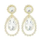 Brincos Elegantes Femininos Com Strass E Design Geométrico, Sem Furo, Joias De Casamento Com