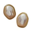 Brincos Elegantes Retrô Com Imitação De Pérola E Zircônia Para Mulheres, Joias Ocas Em Formato Oval