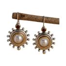 Brincos Elegantes Vintage Barrocos Com Pérolas Pendentes E Gancho, Agulha De Prata 925 Brincos Elegantes Vintage Barrocos Com Pérolas Pendentes E Gancho, Agulha De Prata 925