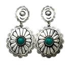 Brincos Emilily Western Turquoise Concho Dangling Boho Style Brincos Emilily Western Turquoise Concho Dangling Boho Style